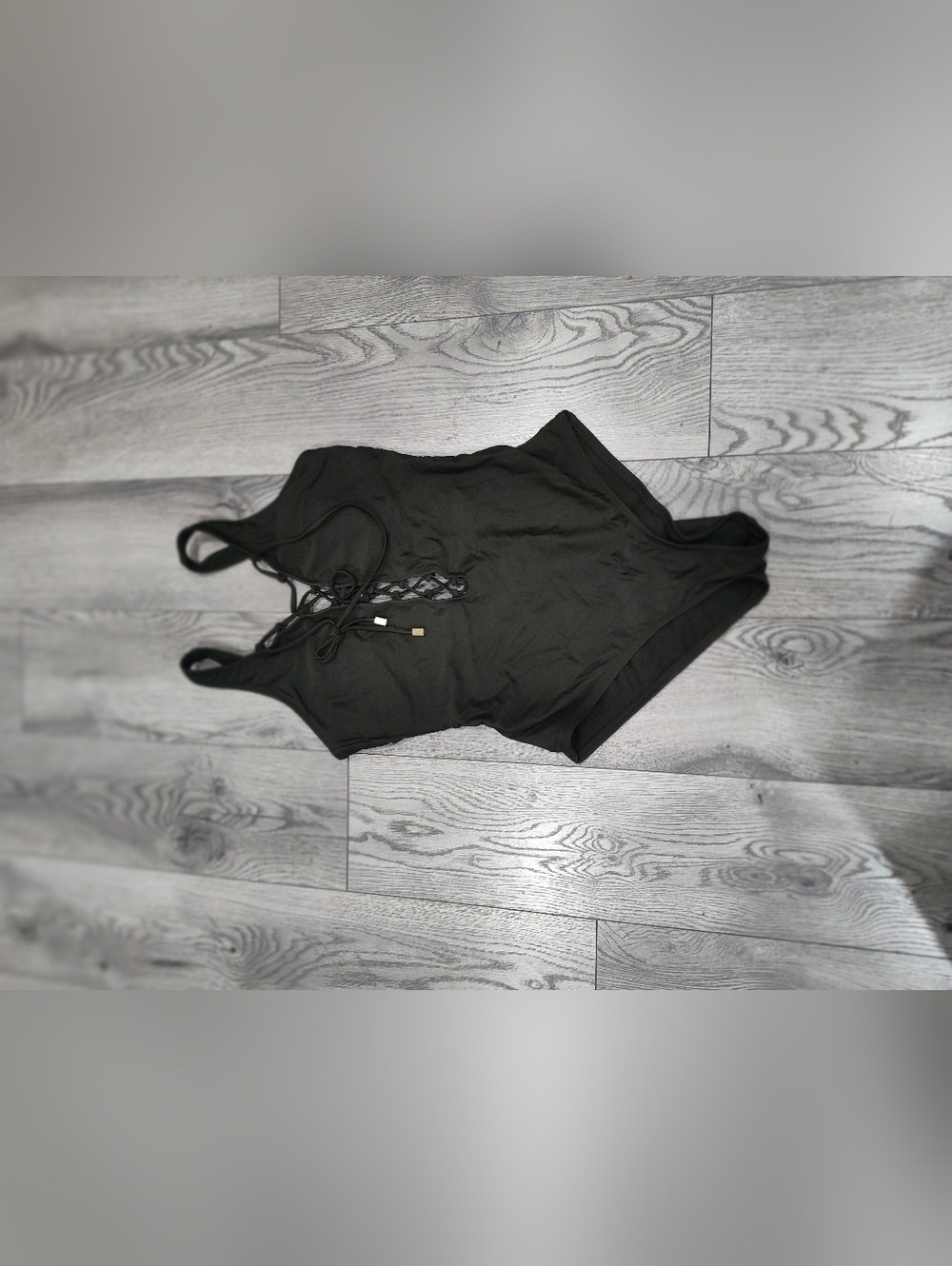 Mossimo Supply Co. Black Lace-Up One Piece Swimsuit